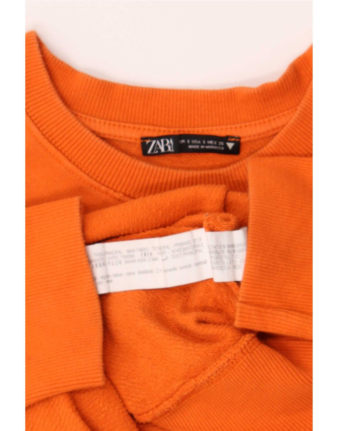 Zara Womens Graphic Oversized Sweatshirt Jumper UK 10 Small Orange Cotton