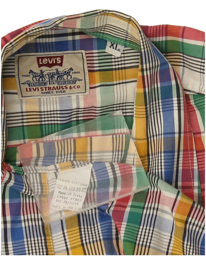 Levi's Mens Short Sleeve Shirt XL Multicoloured Check Cotton