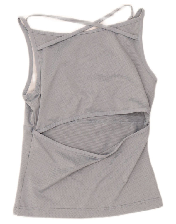 Top corto da donna Adidas UK 10 piccolo sportivo in poliestere grigio