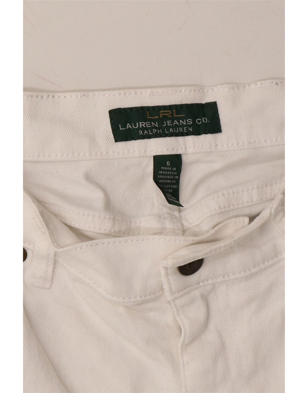 RALPH LAUREN Womens Slim Jeans US 6 Medium W30 L31 White Cotton Vintage Ralph Lauren and Second-Hand Ralph Lauren from Messina Hembry 