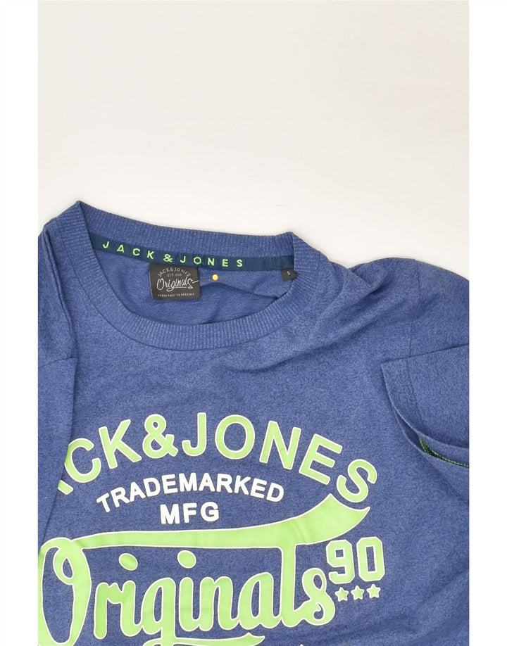 JACK & JONES Mens Graphic T-Shirt Top Small Blue | Vintage Jack & Jones | Thrift | Second-Hand Jack & Jones | Used Clothing | Messina Hembry 