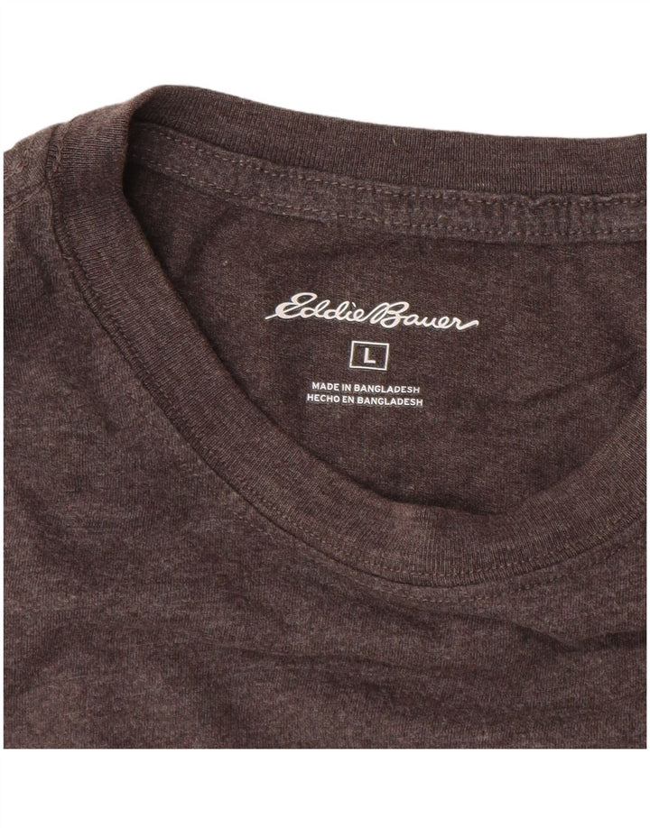 EDDIE BAUER Мужской топ с длинным рукавом, большой размер, серый хлопок