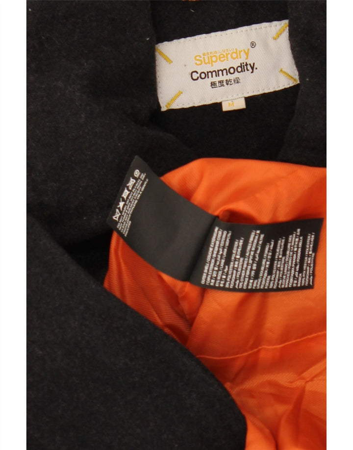 Superdry Mens Pea Coat UK 38 Medium Black Wool