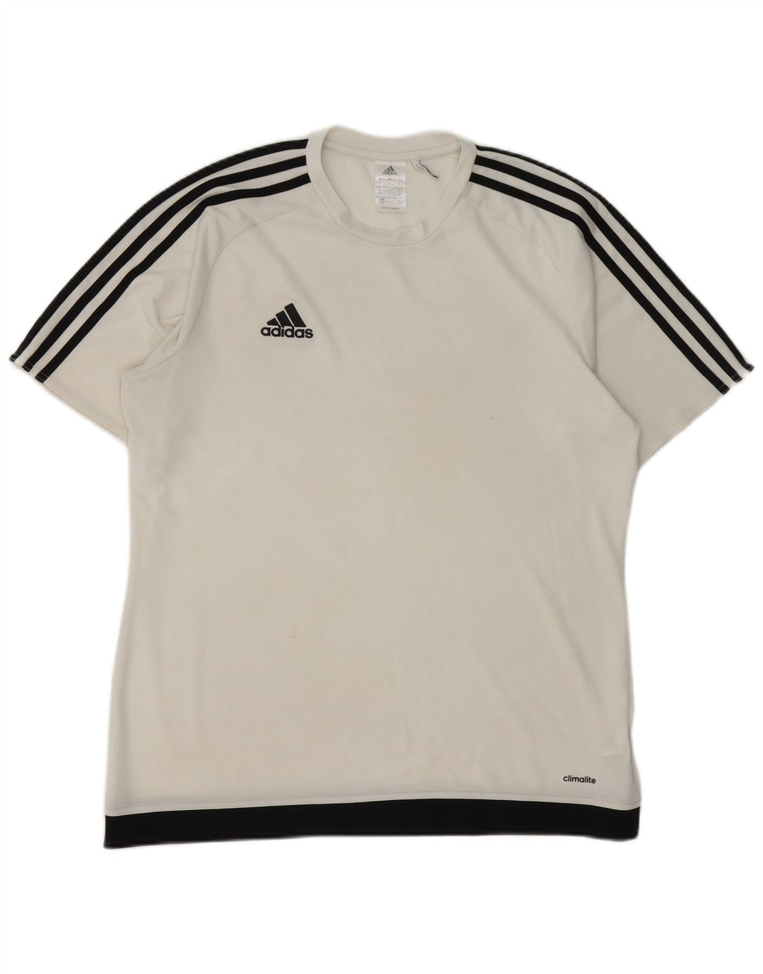 Adidas Herren Climalite T-Shirt Top Large Weiß Colourblock Polyester