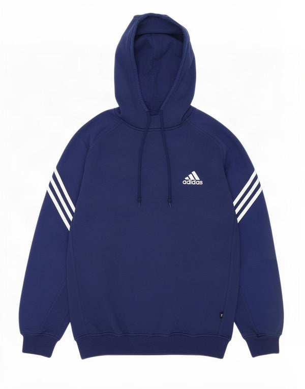 Adidas Ανδρικό Hoodie Jumper UK 38/40 Medium Navy Blue Cotton