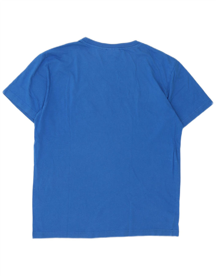 Fila Mens Graphic T-Shirt Top Large Blue Cotton