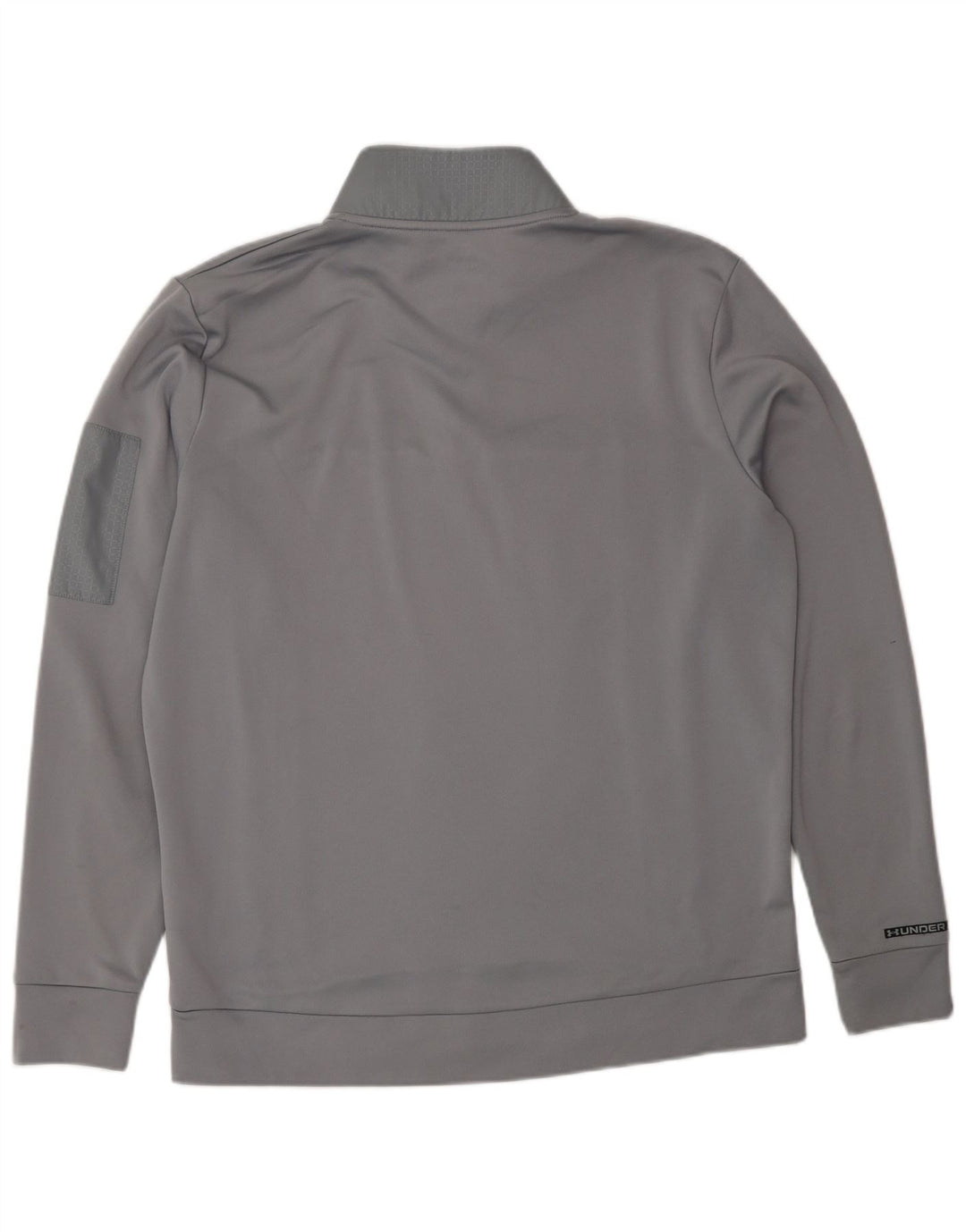 Felpa da uomo Under Armour con zip e collo, maglione, poliestere grigio medio