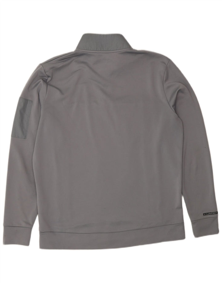 Felpa da uomo Under Armour con zip e collo, maglione, poliestere grigio medio