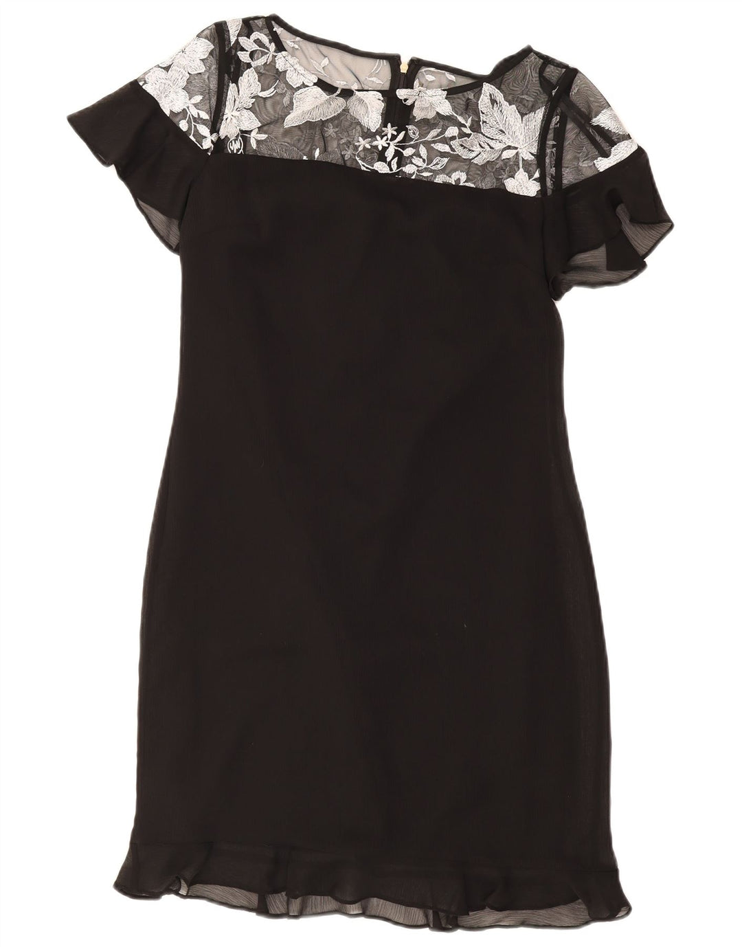 Karl Lagerfeld Womens Sheath Dress US 4 Small Black Floral Polyester