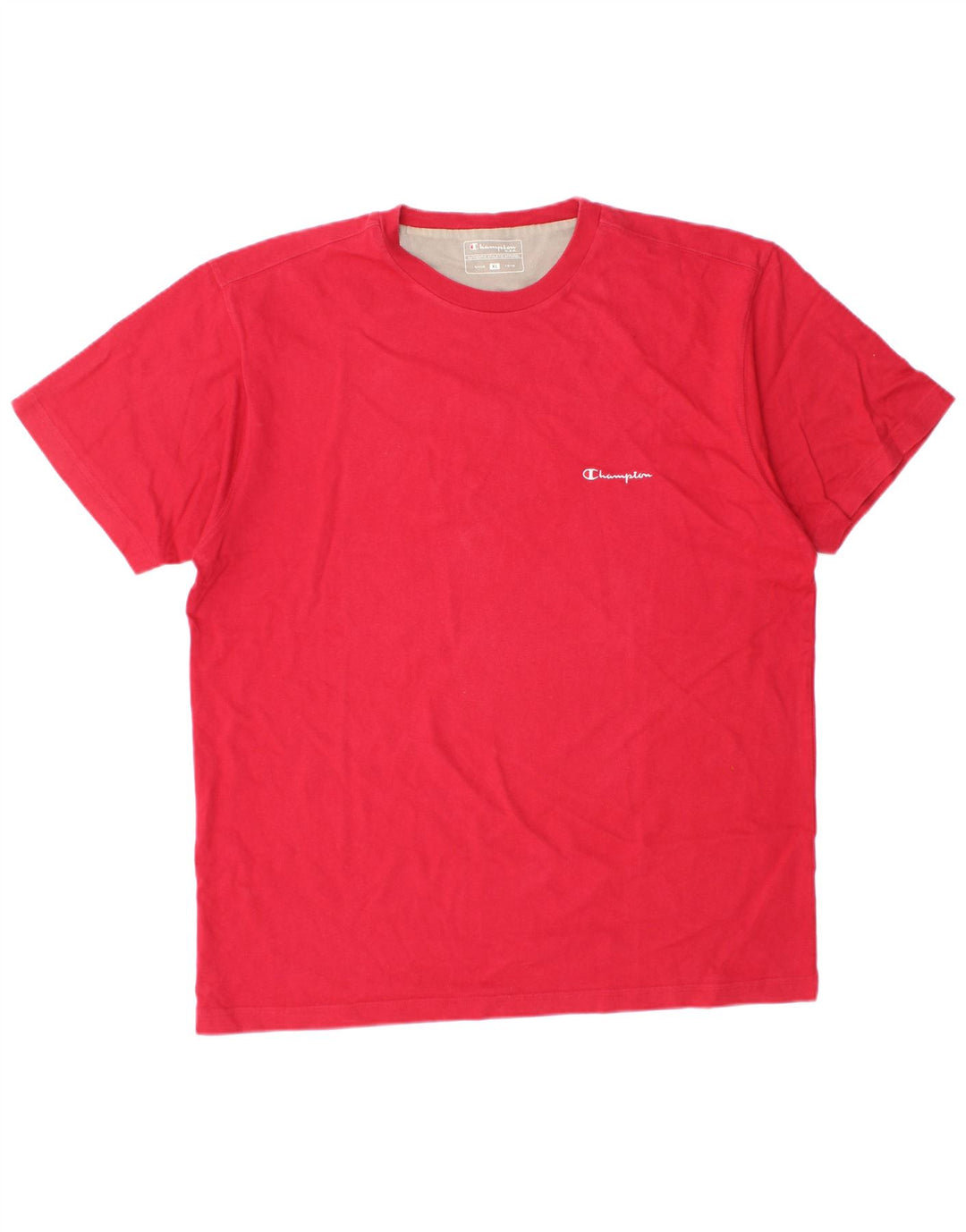 Champion Mens T-Shirt Top XL Red Cotton