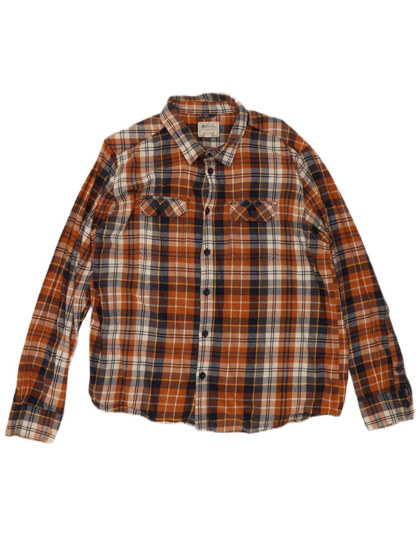 Mountain Warehouse Mens Regular Fit Flannel Shirt 3XL Brown Plaid Cotton