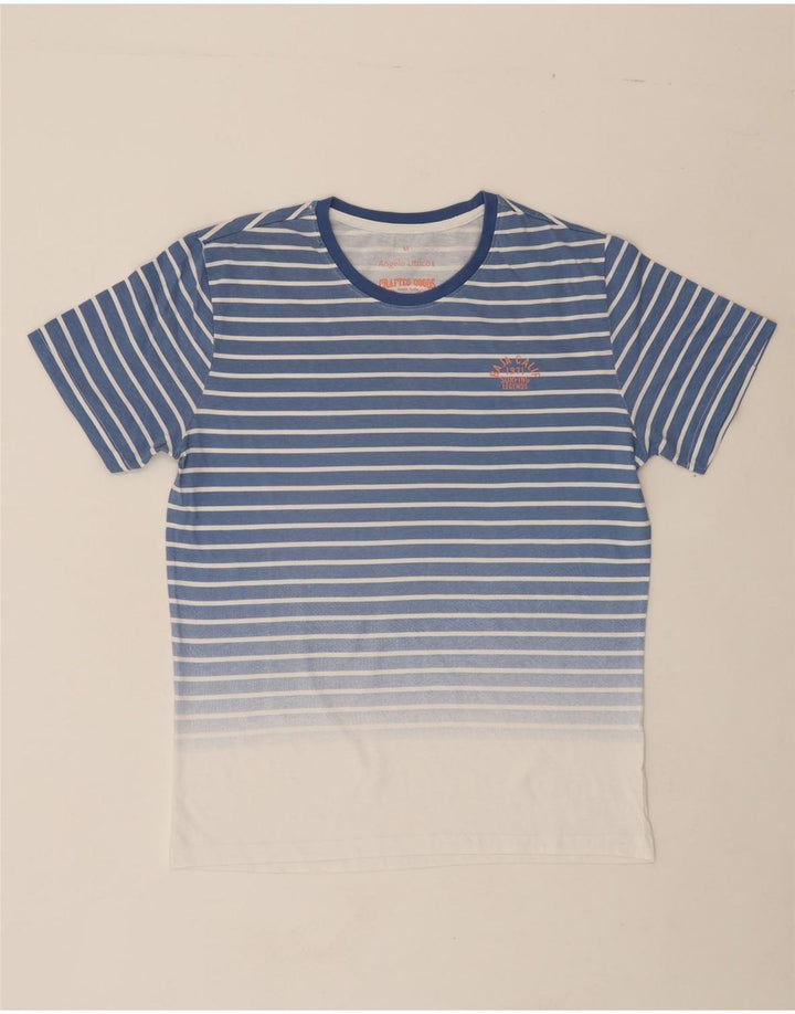 ANGELO LITRICO Mens T-Shirt Top Medium Blue Colourblock Vintage Angelo Litrico and Second-Hand Angelo Litrico from Messina Hembry 