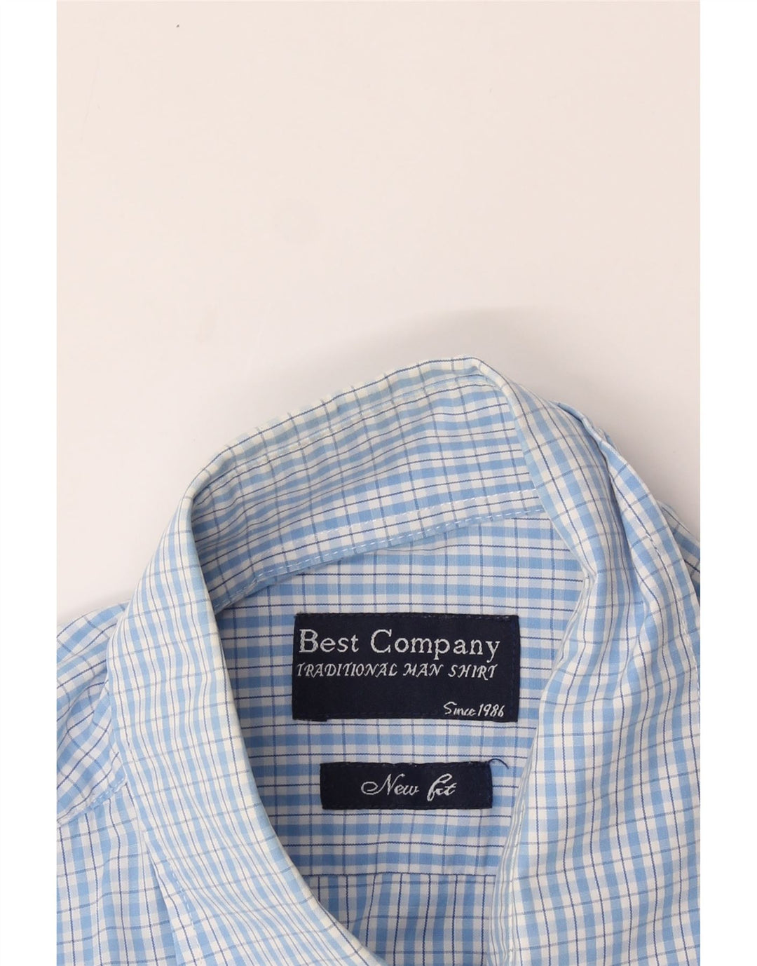 BEST COMPANY Mens Shirt Small Blue Check Vintage Best Company and Second-Hand Best Company from Messina Hembry 
