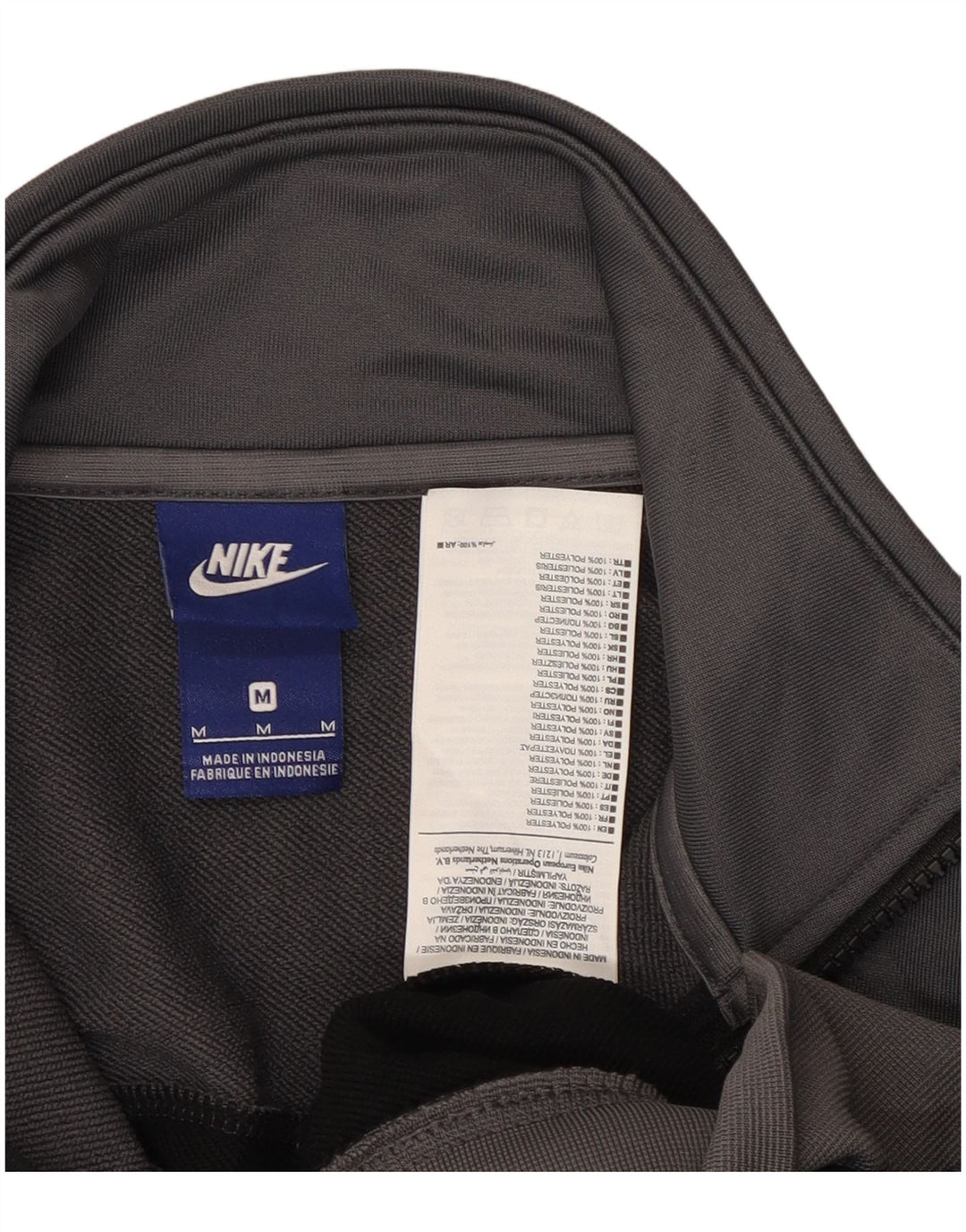 Nike Herren-Trainingsanzug-Top-Jacke aus mittelschwarzem Colourblock-Polyester