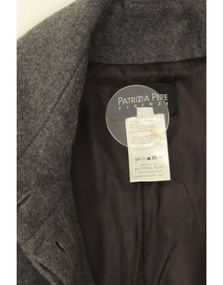 Patrizia Pepe Womens Overcoat IT 40 Small Grey Wool