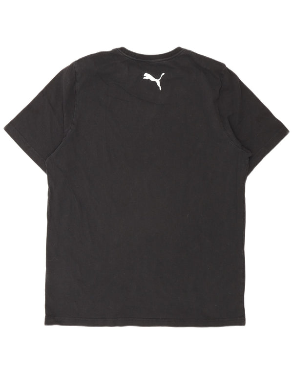 Puma Mens T-Shirt Top Large Black Cotton