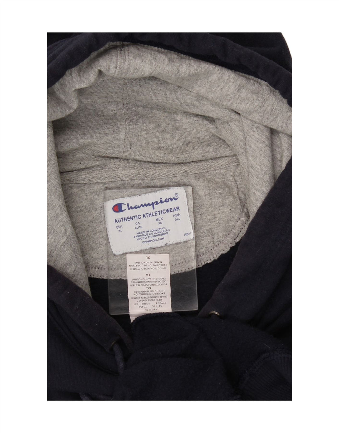 CHAMPION Mens Hoodie Jumper XL Navy Blue Cotton Vintage Champion and Second-Hand Champion from Messina Hembry 