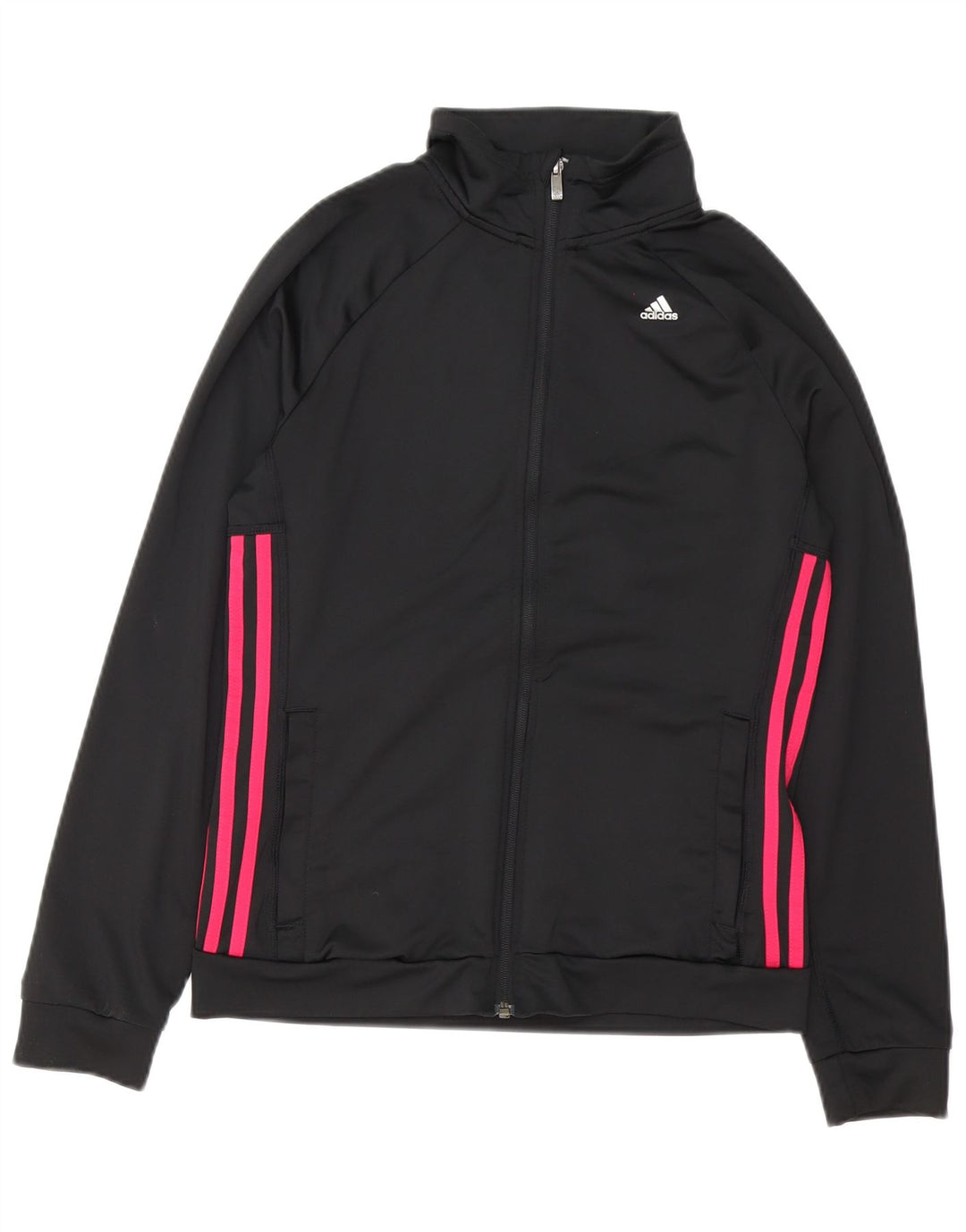 Adidas Womens Climalite Oversized Tracksuit Top Jacket UK 8/10 Small Black