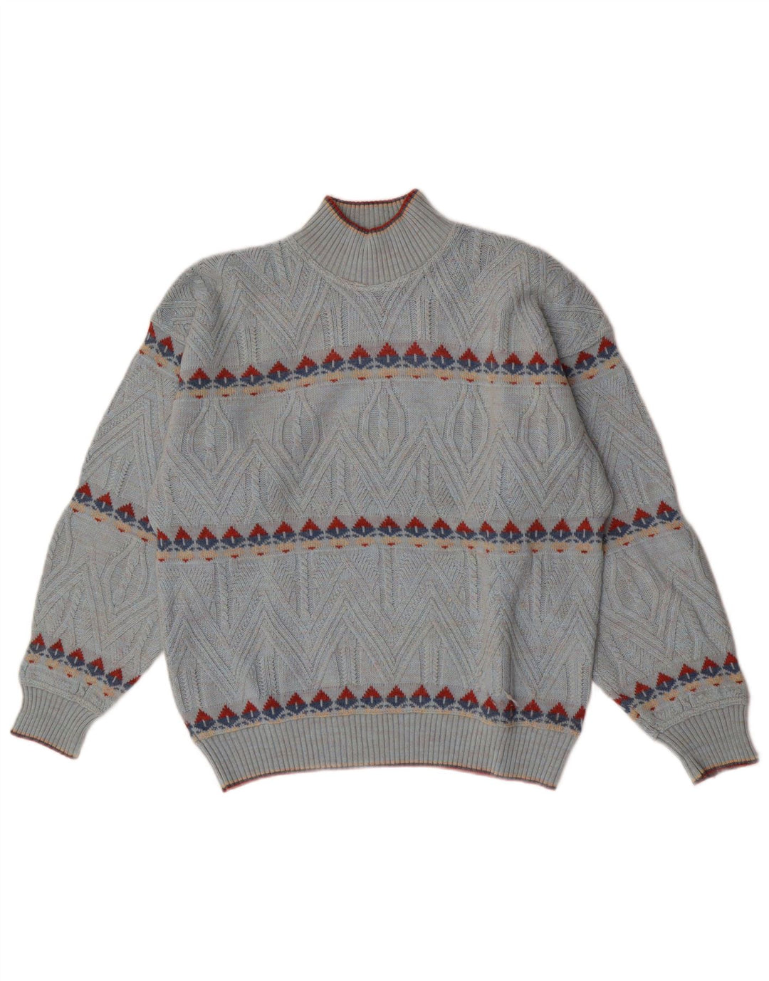 Umberto Bilancioni Mens Turtle Neck Jumper Sweater IT 48 Medium Blue