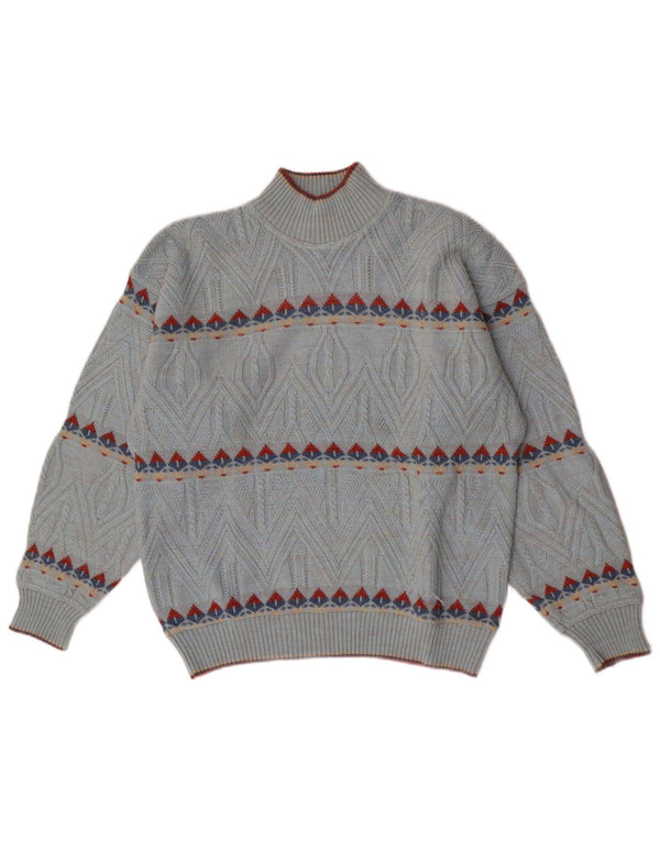 Umberto Bilancioni Mens Turtle Neck Jumper Sweater IT 48 Medium Blue