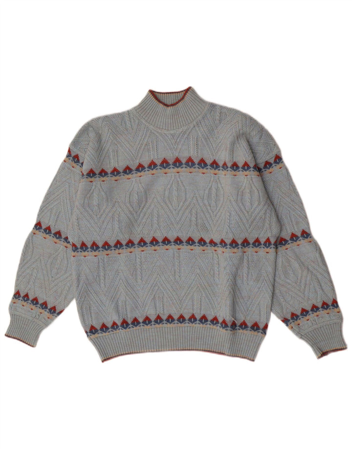 Umberto Bilancioni Mens Turtle Neck Jumper Sweater IT 48 Medium Blue