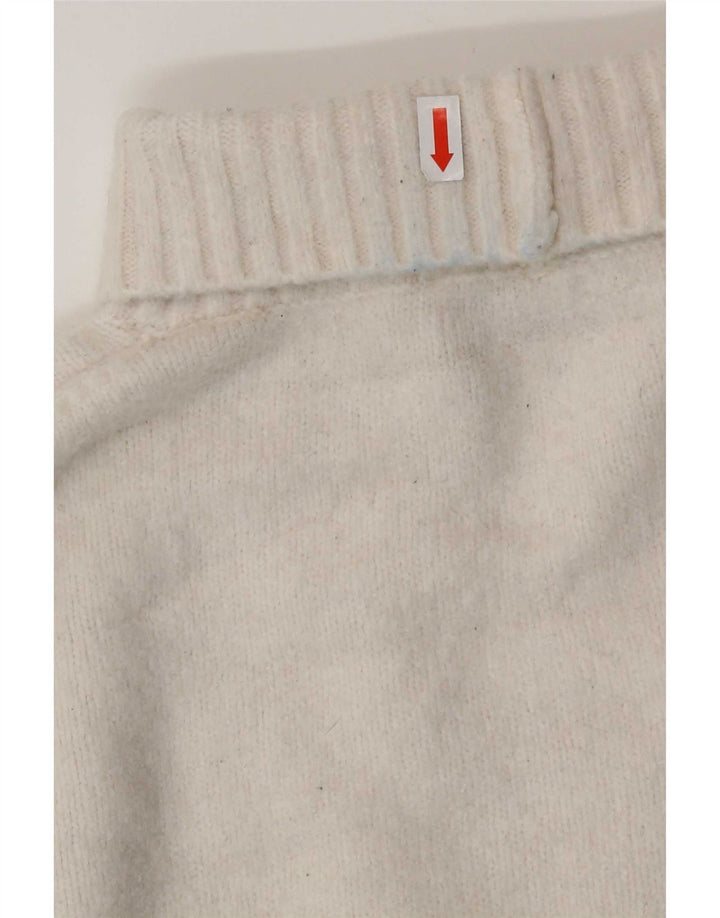 Zara Damen-Pullover mit Rollkragen, übergroß, Gr. 10, Größe S, Weiß, Acryl