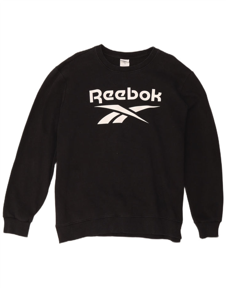 Reebok Pull Graphic Sweatshirt Jumper XL Homme Noir Coton