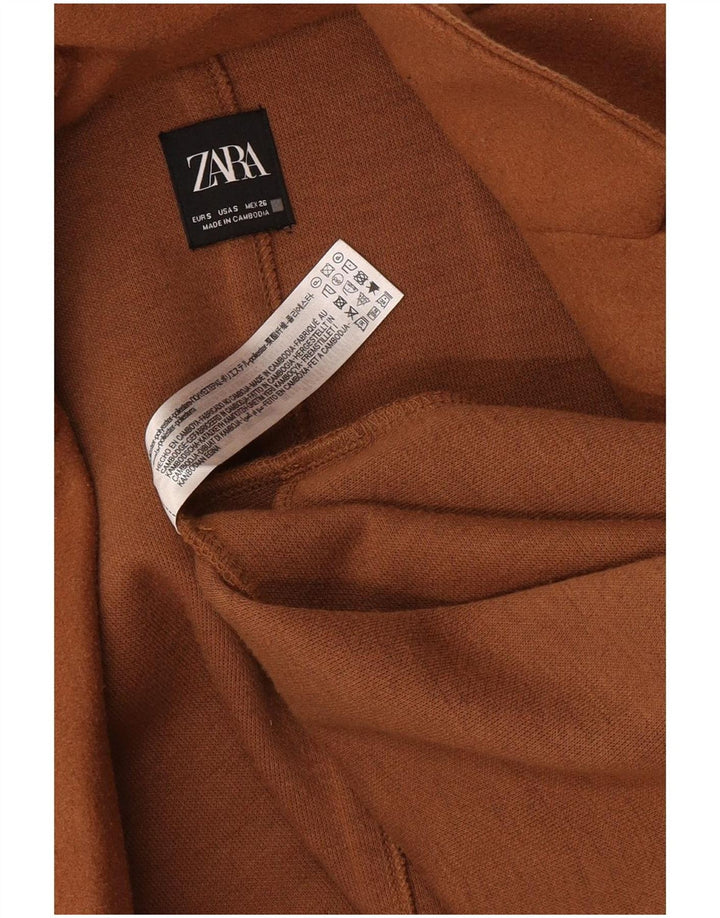 Zara Womens Overcoat UK 10 Small Beige Polyester