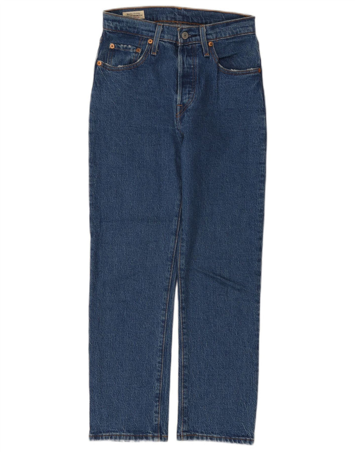 Levi's Damen 501 Straight Jeans W25 L26 Blaue Baumwolle