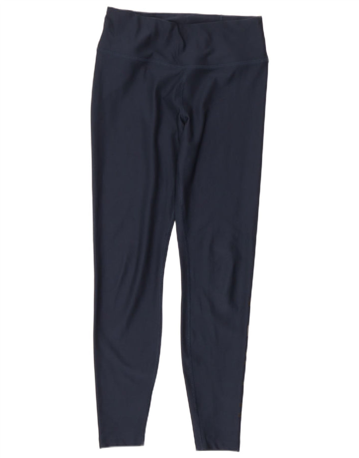 Nike Dame Dri Fit Grafiske Leggings UK 8 Small Navy Blue