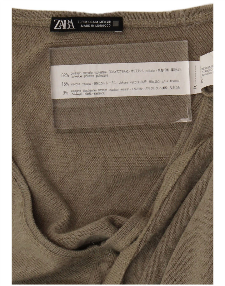 Top oversize da donna Zara a maniche lunghe UK 12 Poliestere beige medio