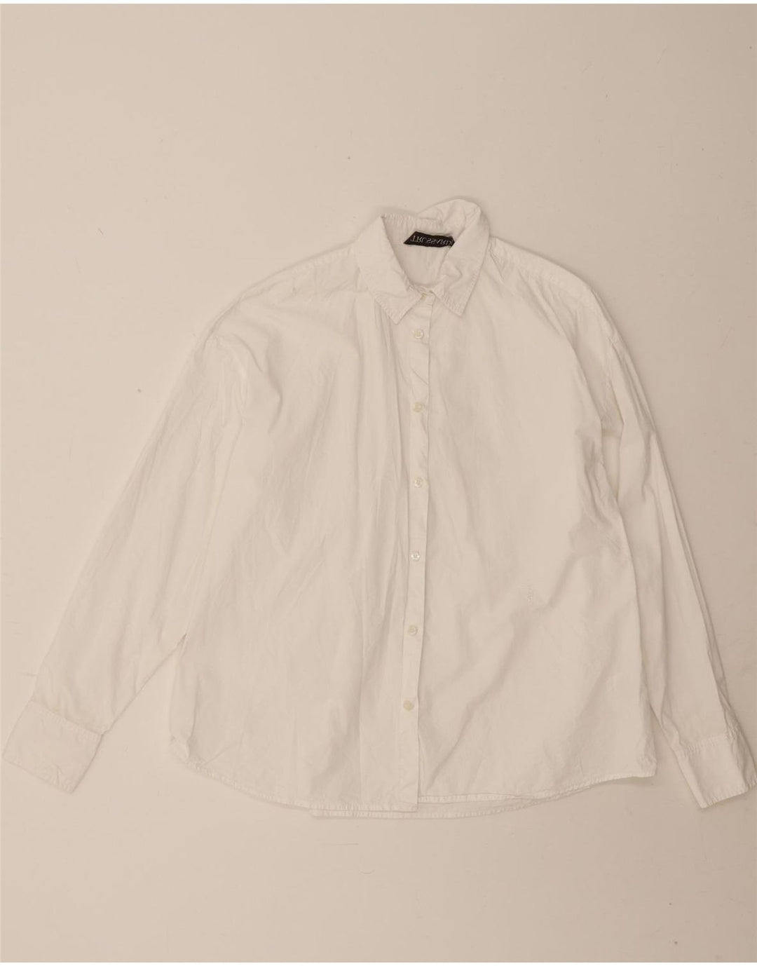 Trussardi Dame Oversized Skjorte IT 38 XS Hvid Bomuld