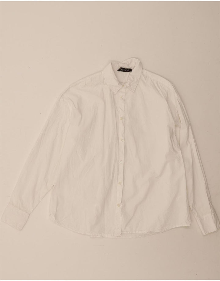 Trussardi Dame Oversized Skjorte IT 38 XS Hvid Bomuld