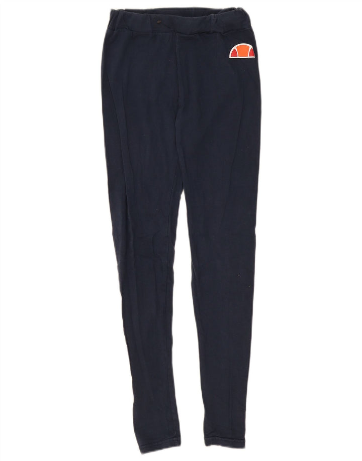 Ellesse Womens Leggings UK 10 Small Navy Blue Cotton