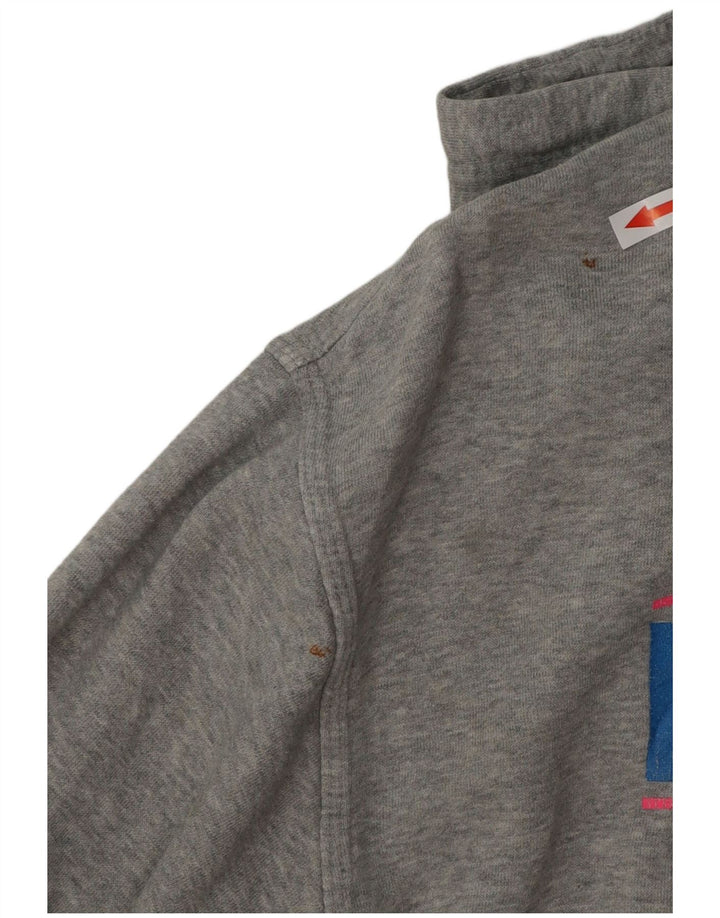 NIKE Mens Graphic Hoodie Jumper Medium Grey Cotton