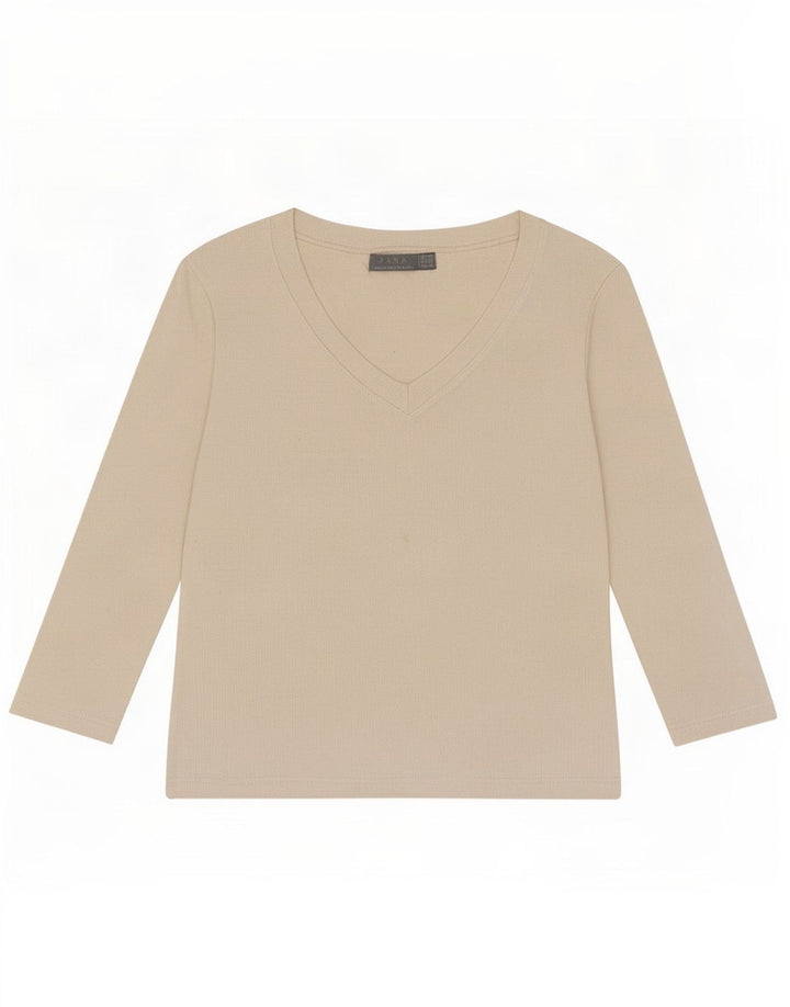 Zara Womens Crop Top 3/4 ærme UK 12 Medium White