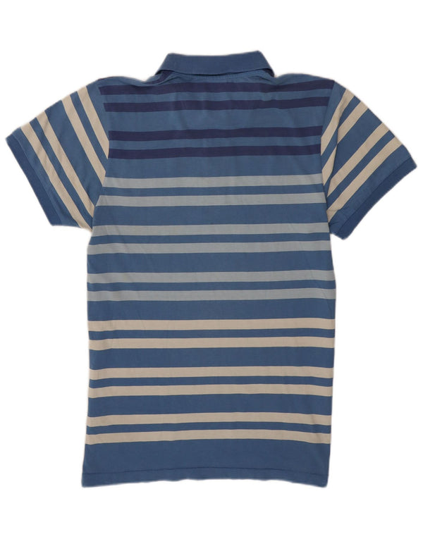 Puma Mens Polo Shirt Medium Blue Striped