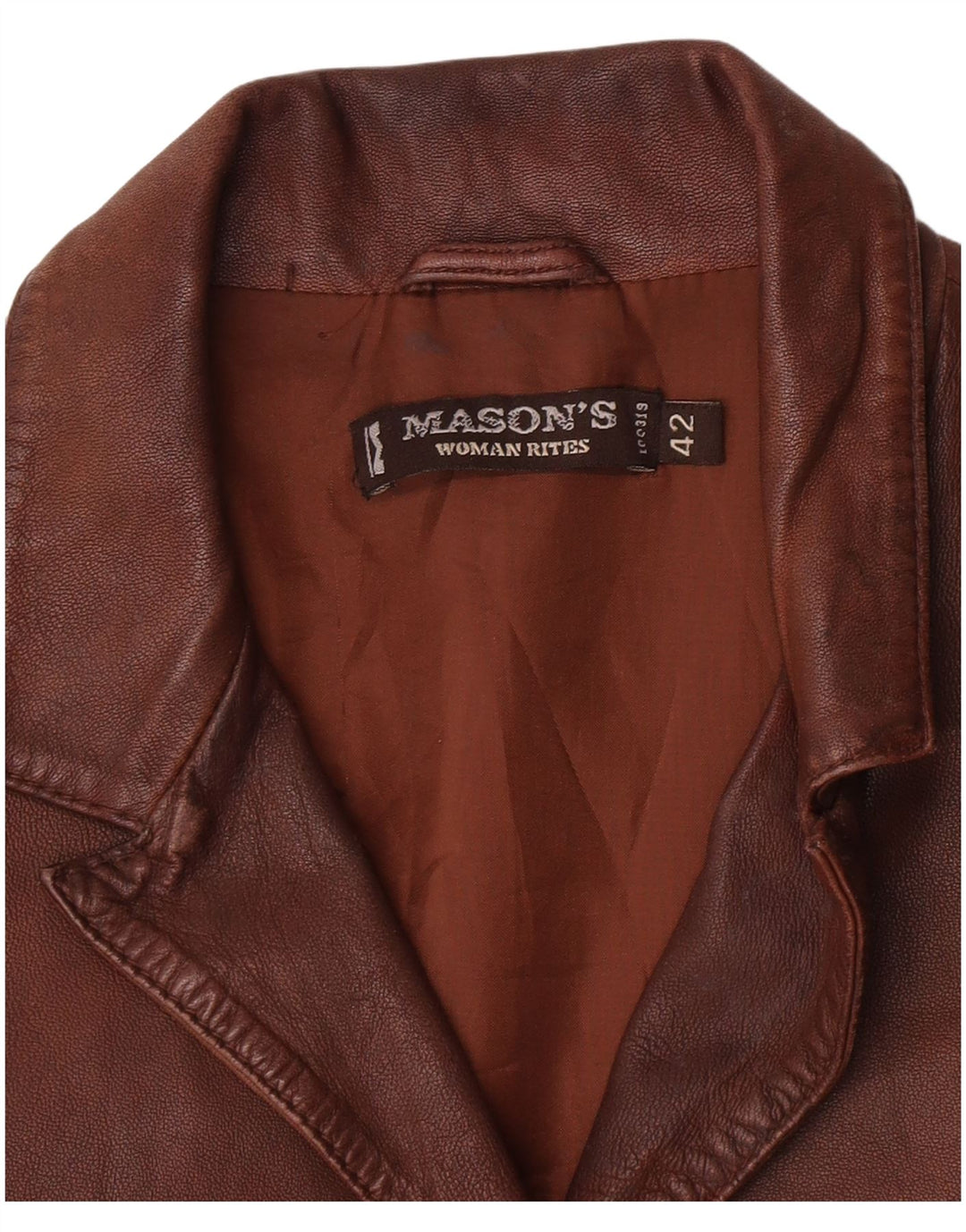 Giacca blazer in pelle da donna a 3 bottoni Mason's IT 42 Marrone medio