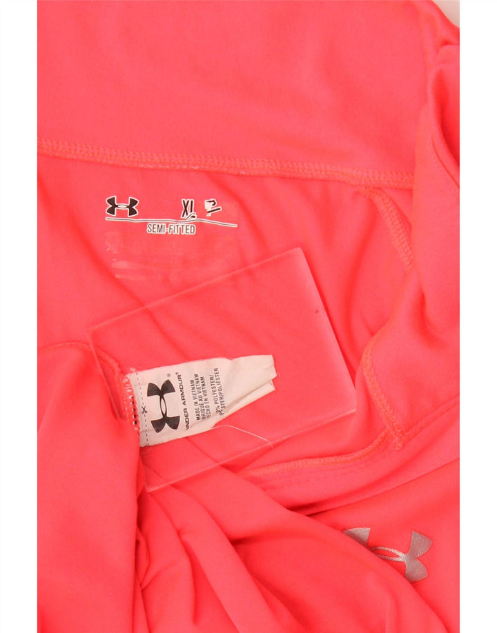 Under Armour Mujer Zip Neck Pullover Chándal Top UK 18 XL Poliéster Rosa