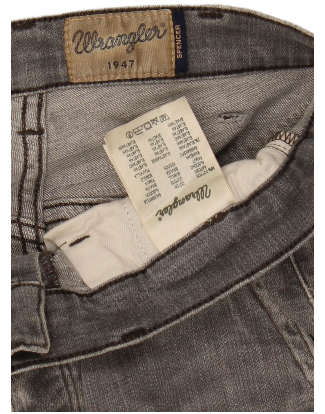 Wrangler Mens Spencer Slim Jeans W30 L34 Grey Cotton