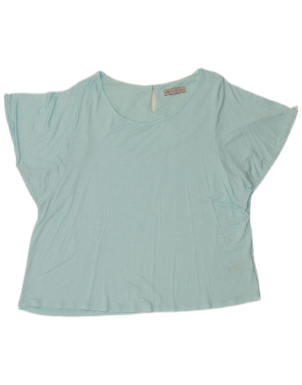 Top ženske bluze Marks & Spencer UK 20 2XL plava flekasta viskoza