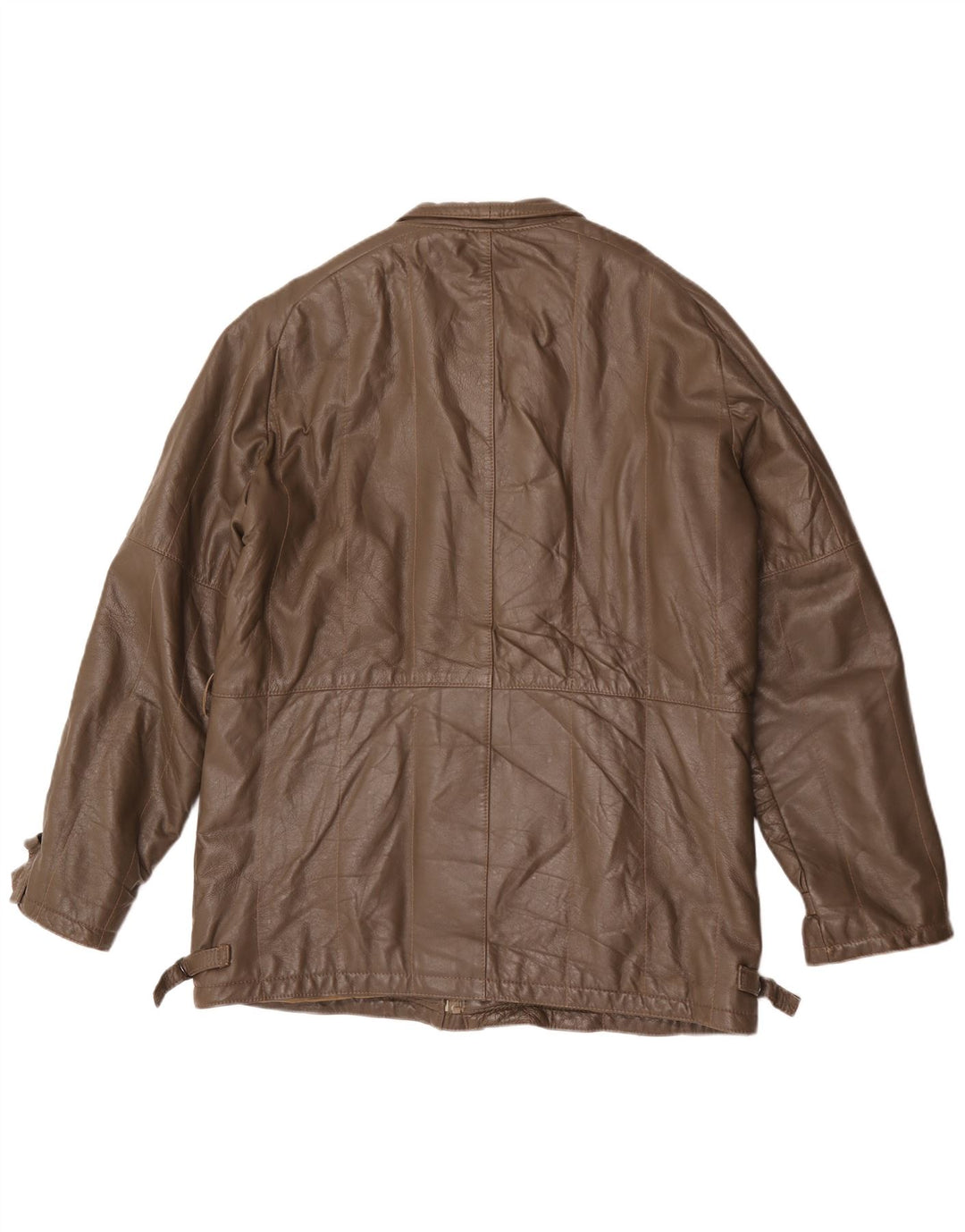 veste en cuir homme vintage IT 54 2XL Marron