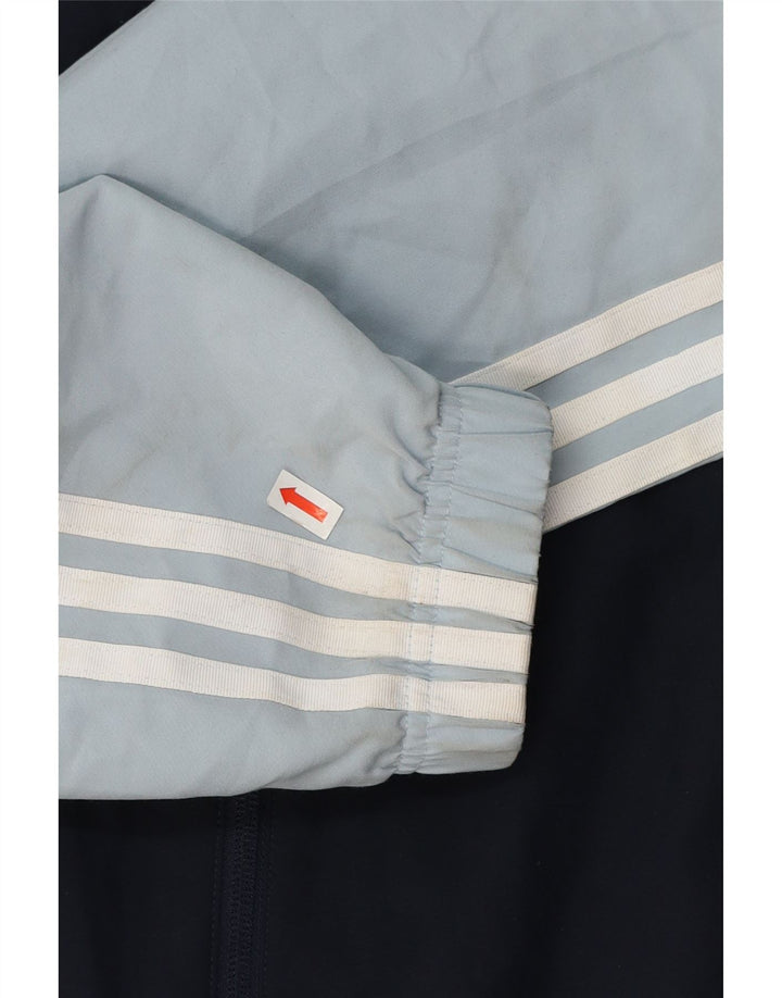Giacca da ginnastica da uomo Adidas, giacca media, in poliestere color block blu navy