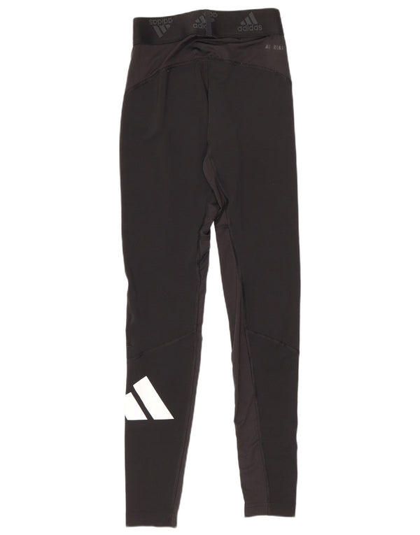 Adidas Damen Graphic Leggings UK 10 Small Schwarz Polyester