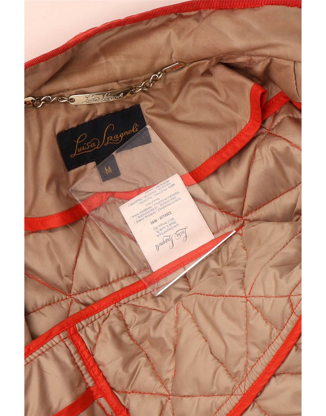 Luisa Spagnoli Chaqueta acolchada para mujer UK 44 Poliéster rojo mediano