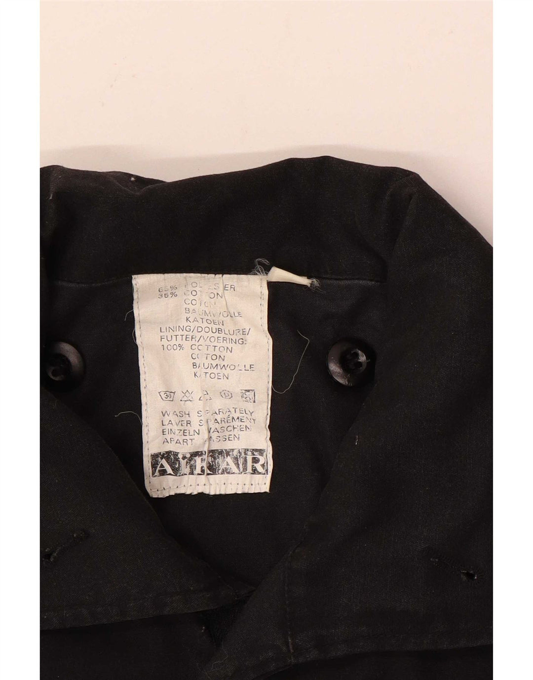 Vintage Mens Military Jacket UK 40 Large Black Cotton