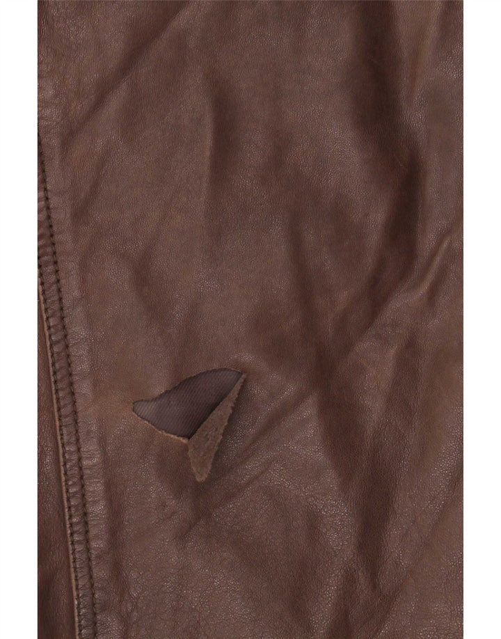 Giacca in pelle vintage da uomo UK 40 grande marrone