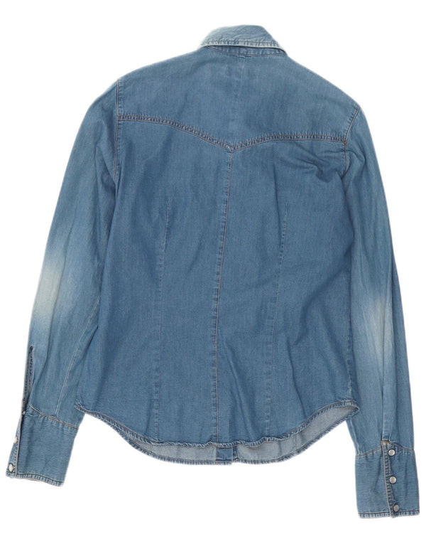 Carrera Dame Denim Shirt UK 16 Large Blue Cotton