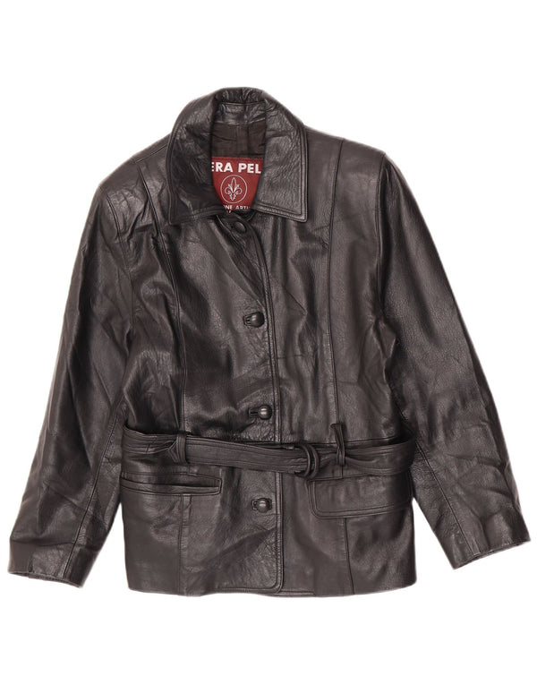 Lavorazione Artigianale Womens Leather Jacket IT 44 Medium Black Leather