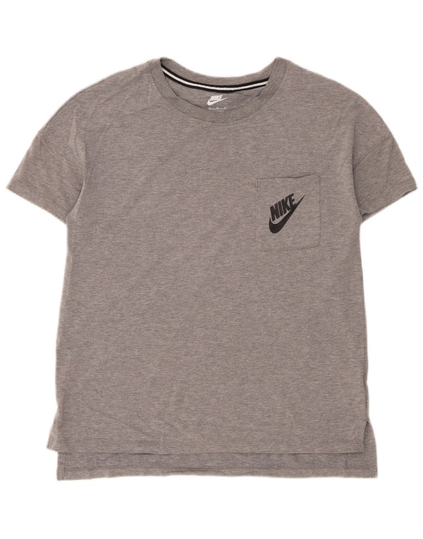 Nike Womens T-Shirt Top UK 14 Medium Grey Flecked Modal